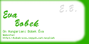 eva bobek business card
